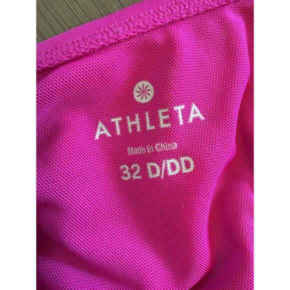 Athleta Sz 32D/DD Pink Halter Bikini Swim Swimsuit Underwire Top - Picture 3 of 3